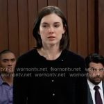 Willow’s geometric print dress and knit cardigan on General Hospital