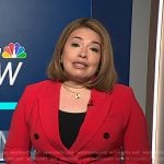 Gilma’s red double breasted blazer on NBC News Daily