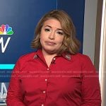 Gilma's red embellished collar shirt on NBC News Daily