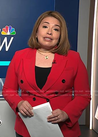 Gilma’s red double breasted blazer on NBC News Daily