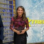 Ginger’s floral print mesh top and leather wrap skirt on Good Morning America