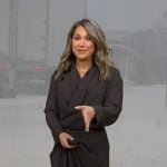 Ginger’s dark brown wrap dress on Good Morning America