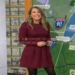 Ginger's burgundy mini dress on Good Morning America