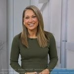 Ginger's green pleated mini dress on Good Morning America