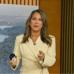 Ginger’s yellow beige blazer dress on Good Morning America