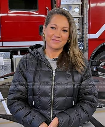 Ginger's black quilted jacket on Good Morning America