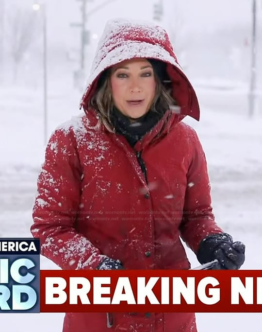 Ginger’s red hooded jacket on Good Morning America