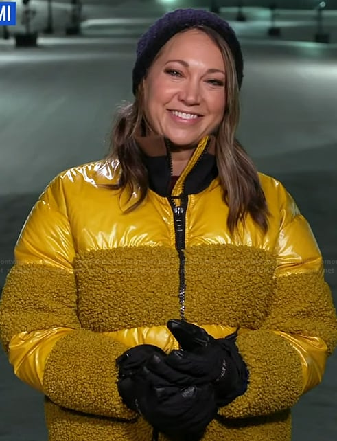 Ginger’s yellow puffer jacket on Good Morning America