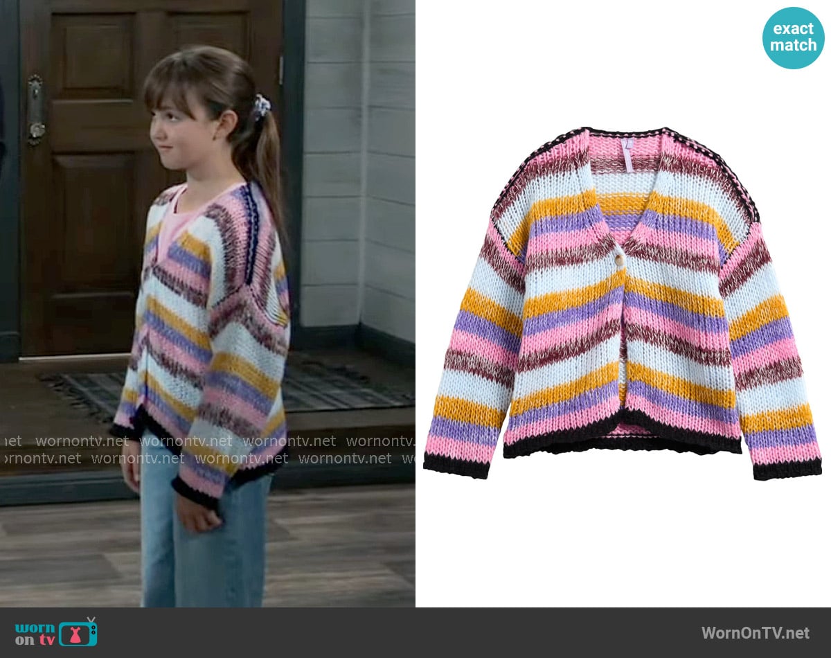 Scout’s striped cardigan on General Hospital