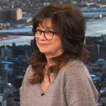 Valerie Bertinelli’s gray rhinestone embellished sweater on The Drew Barrymore Show