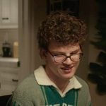 Christopher’s green print fleece polo sweater on 9-1-1