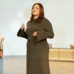 Kristina Zias’s green ribbed maxi dress on The Drew Barrymore Show