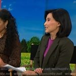 Vicky's green blazer and pants on NBC News Daily