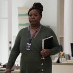 Dia’s green knit sweater dress on Abbott Elementary