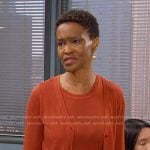Dr. Gregory’s orange cardigan on Days of our Lives