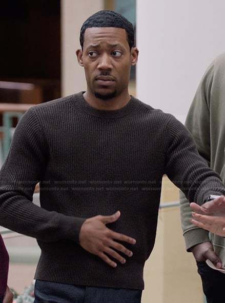 Gregory's knit sweater on Abbott Elementary