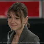 Alex’s grey plaid cropped blazer on 9-1-1