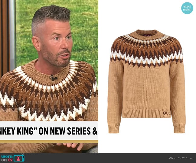 Gucci Chunky wool knit sweater worn by Ron King on CBS Mornings