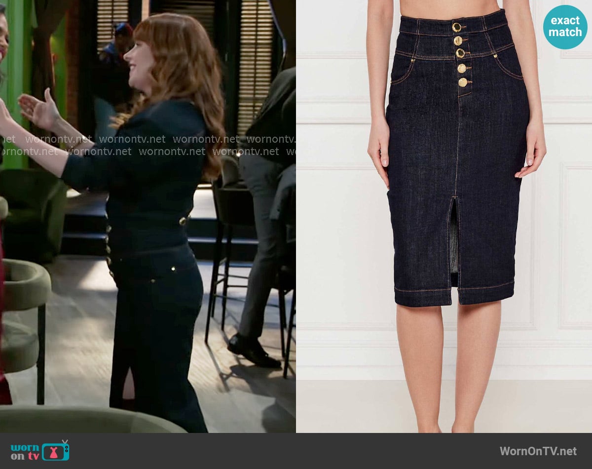 Pamela’s denim skirt on Beyond the Gates