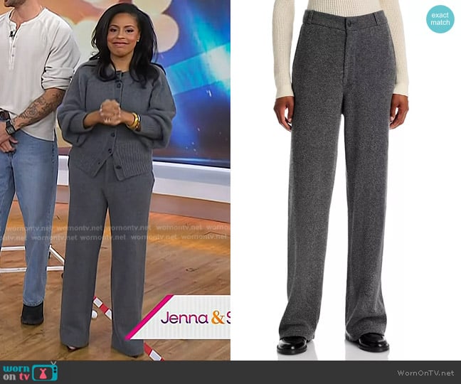 Guest in Residence Tailored Cashmere Pants in Charcoal worn by Sheinelle Jones on Today