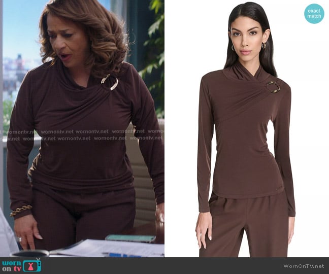 Halston Hardware Matte Long Sleeve Top worn by Catherine Avery (Debbie Allen) on Greys Anatomy