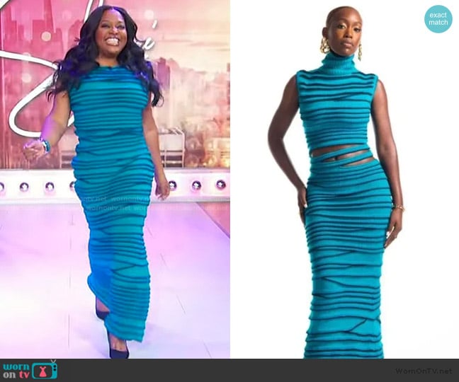 Hanifa Amelia Layered Knit Dress worn by Sherri Shepherd on Sherri
