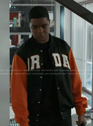 Harry’s black and orange varsity jacket on 9-1-1