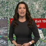 Heather's dark grey colorblock dress on Good Morning America