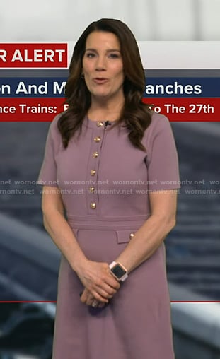 Heather’s lilac button front knit dress on Good Morning America