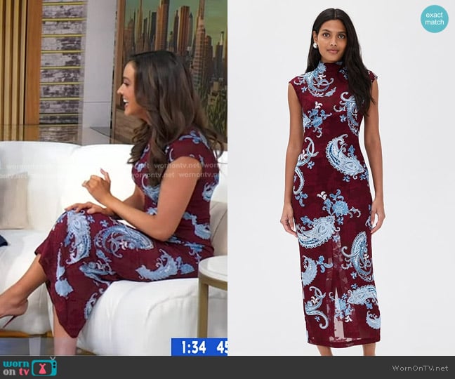 Hemant and Nandita Long Dress in Merlot worn by Hanna Battah on Good Morning America