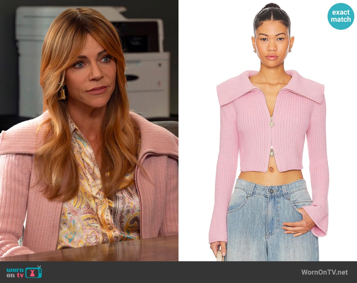 Hemant & Nandita Mini Skirt With Buckle Belt in Powder Blue worn by Morgan Gillory (Kaitlin Olson) on High Potential