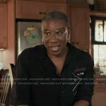 Hen’s black print bowling shirt on 9-1-1