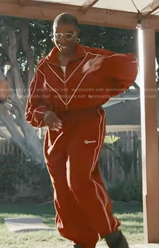 Hen’s red track jacket and pants on 9-1-1