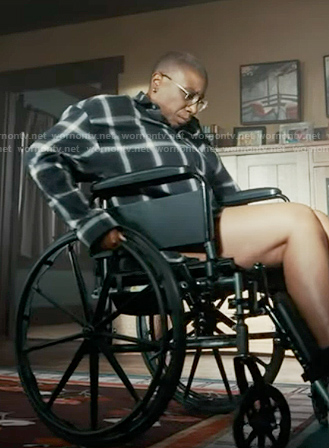 Hen's windowpane check oversized shirt on 9-1-1