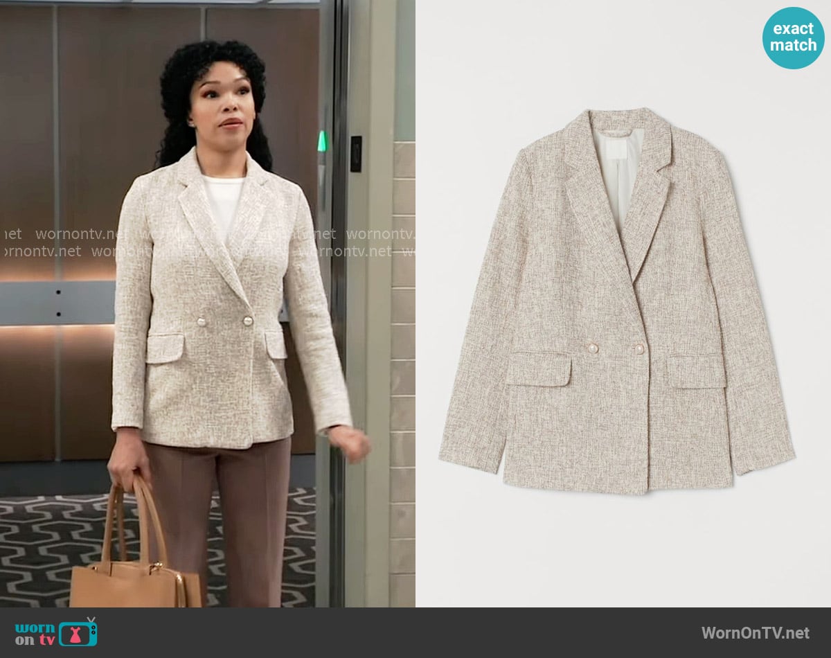 H&M Bouclé Jacket worn by Portia Robinson (Brook Kerr) on General Hospital
