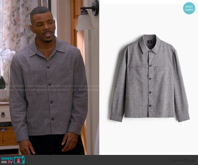 H&M Regular Fit Overshirt worn by Bernard Upshaw Jr (Jermelle Simon-Jones) on The Upshaws