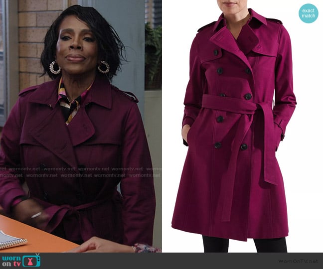 Hobbs London Saskia Trench Coat worn by Barbara Howard (Sheryl Lee Ralph) on Abbott Elementary