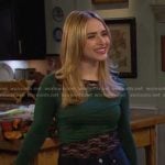 Holly’s green lace panel top on Days of our Lives