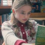 Holly’s rose print knit cardigan on Stranger Things