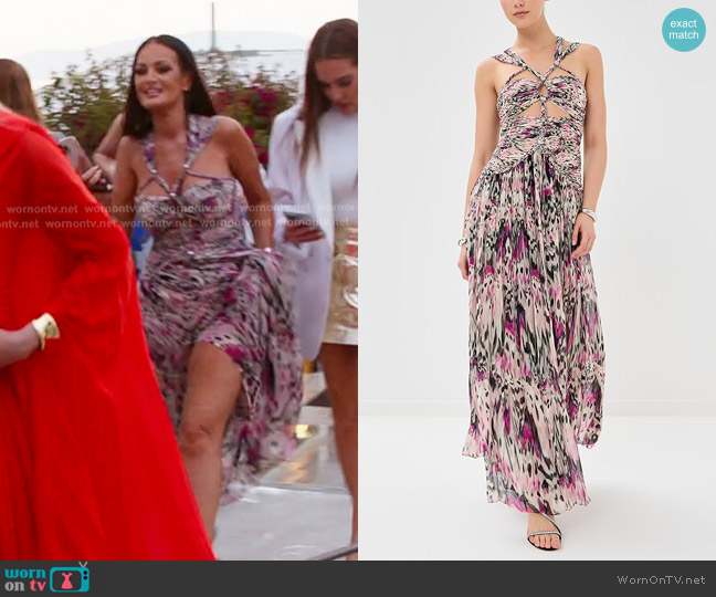 Isabel Marant Rafael Maxi Dress in Pink worn by Lisa Barlow on The Real Housewives of Salt Lake City