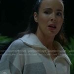 Ivy’s striped zip sweater on The Bold and the Beautiful