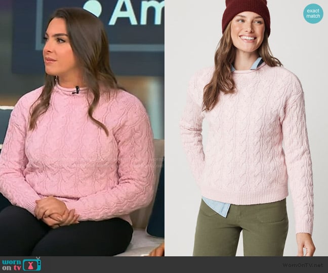 Vanessa’s pink cable knit sweater on Tamron Hall Show Vanessa’s pink cable knit sweater on Tamron Hall Show