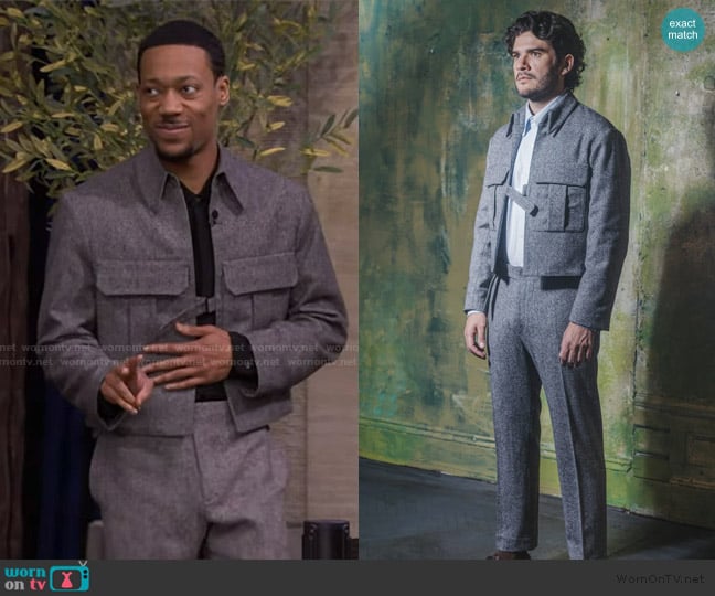 Tyler’s gray jacket on Live with Kelly