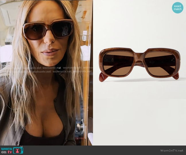 Jacques Marie Mage Kobo Square-frame Acetate Sunglasses worn by Dorit Kemsley on The Real Housewives of Beverly Hills