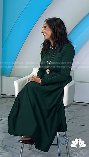 Jacqui Gifford’s green long sleeve midi dress on Today