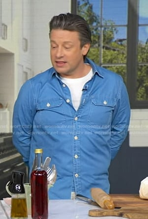 Jamie Oliver's denim button down shirt on Good Morning America
