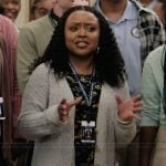 Janine’s black floral print dress on Abbott Elementary