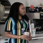 Janine’s rainbow stripe bodycon dress on Abbott Elementary