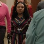 Janine’s rainbow stripe dress on Abbott Elementary
