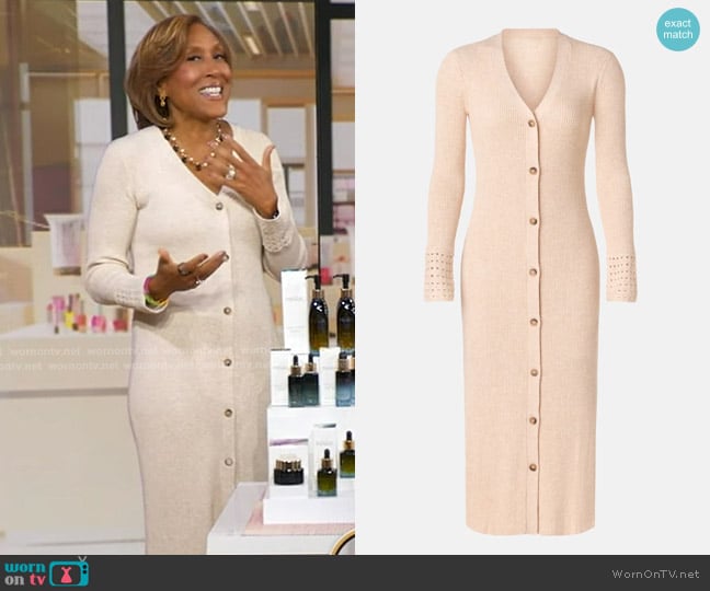 Jason Wu Button Up Cardigan Dress worn by Robin Roberts on Good Morning America